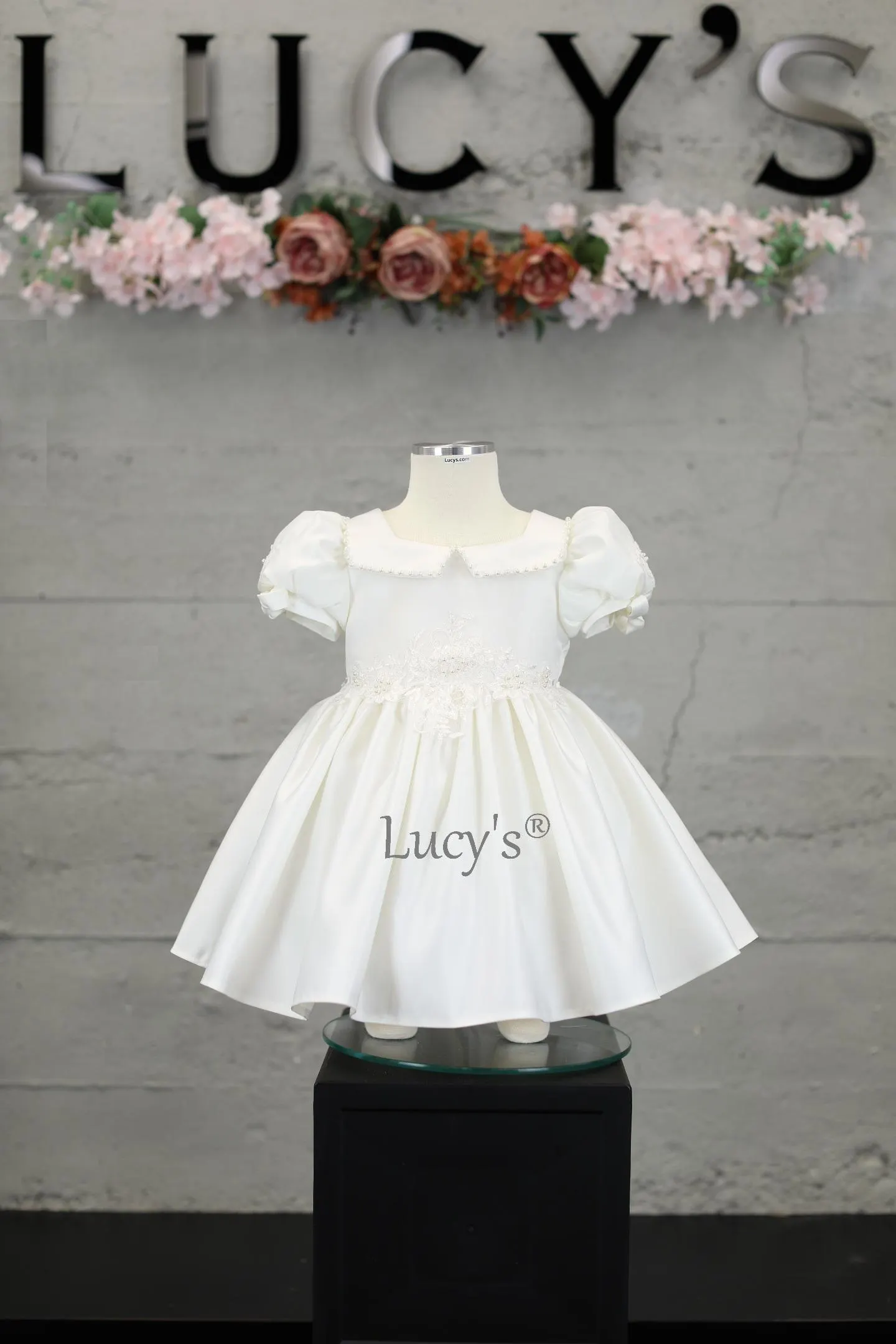 Sarah Baby Girl Ivory Premium Flower Girl Baby Dress - Nimble | Lucy's