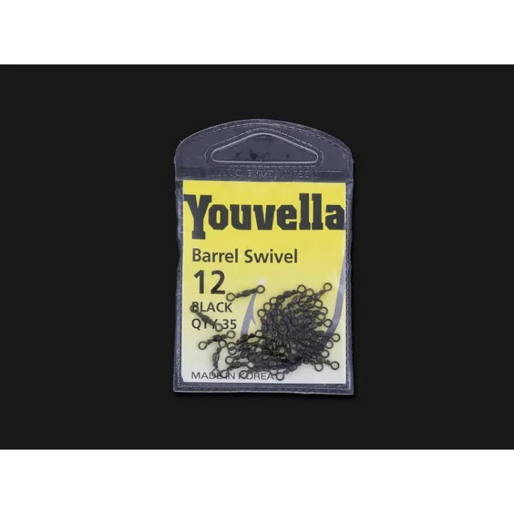 Black Barrel Swivel With Snap 35pc Size 12