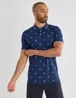 Gasoline Sunny Java Ditsy Polo Shirt, Navy