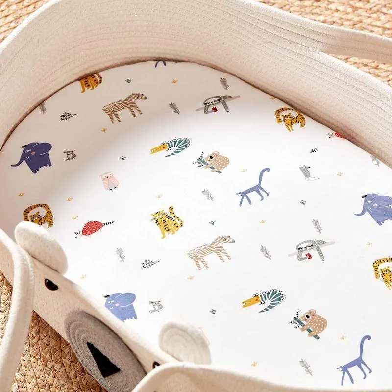 TWill & Co Baby Wild Bassinet Fitted sheet 38x80x7cm