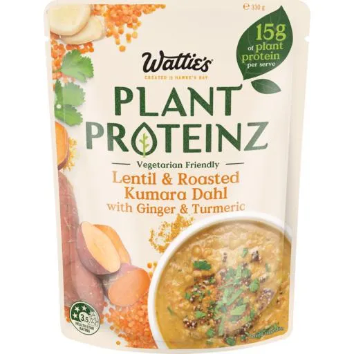 Wattie's Plant Proteinz Pouch Soup Lentil Roast Pumpkin Dahl