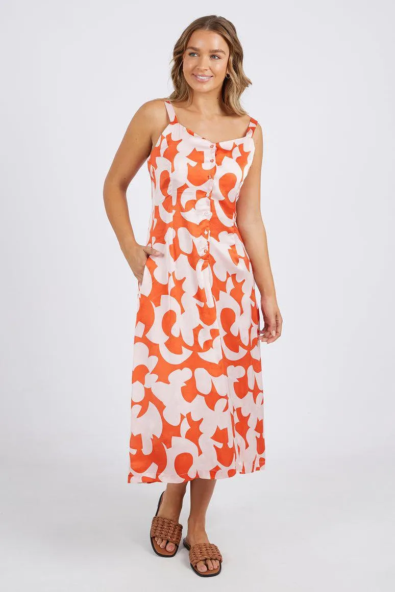 Calypso Print Dress | Orange