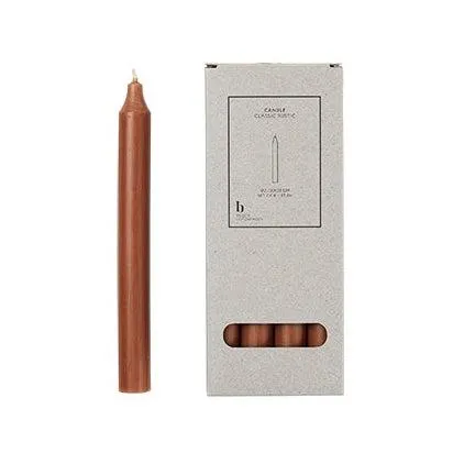 Broste set of 8 taper candles 20cm mocca