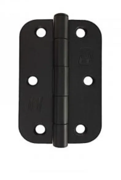 Hinge Steel 89x58x2mm R1/2 Black Electroplate & Lacquered (Greased Pin)
