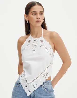 Broderie Halter Top