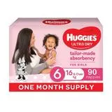 Huggies Ultra Dry Size 6 Girl- 90 Nappies