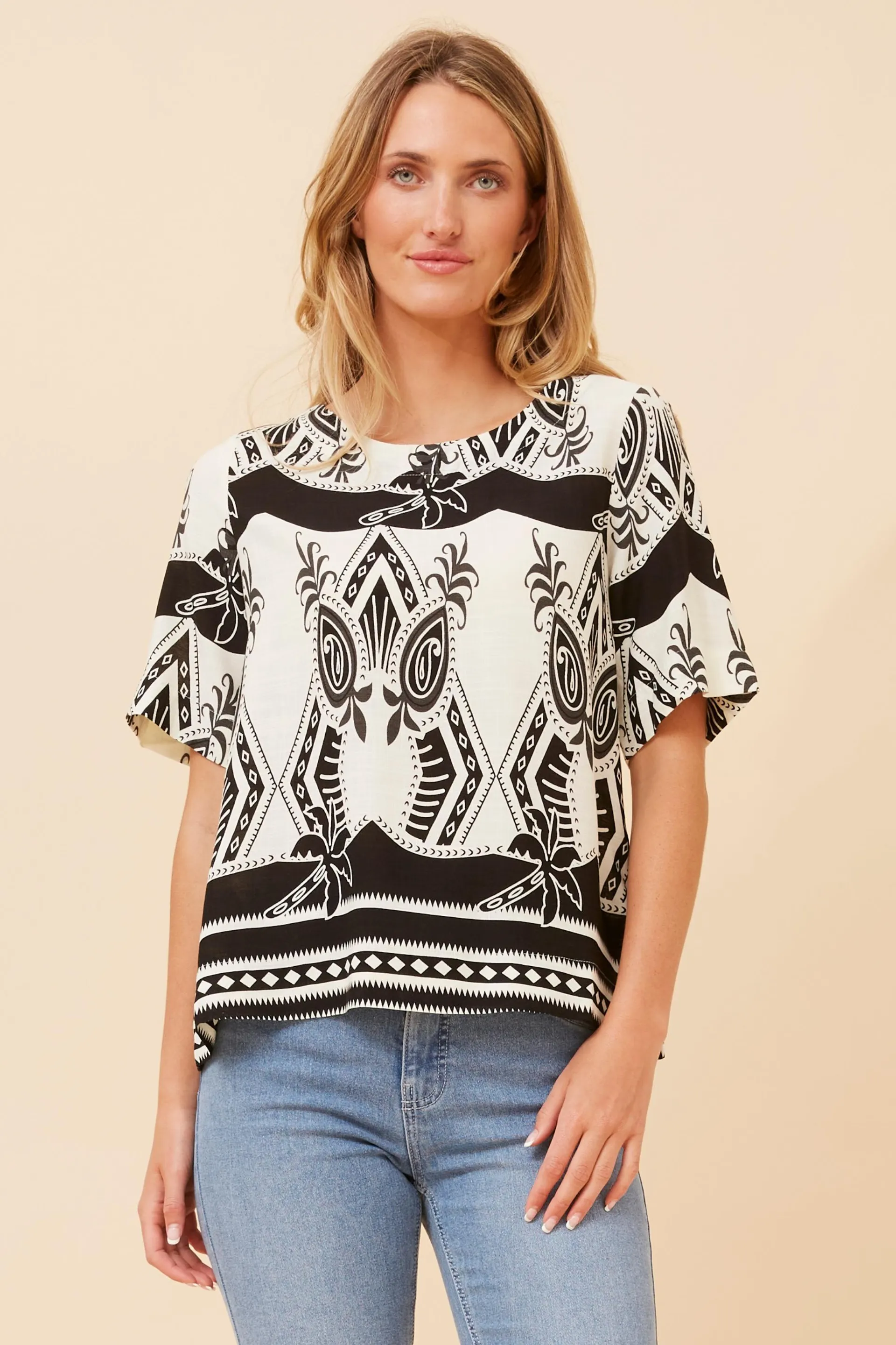 OTTAWA BORDER PRINT TOP