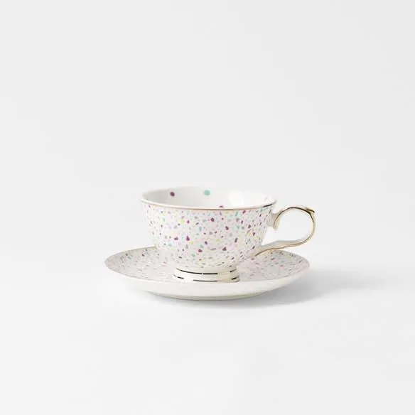 Miss Tea Party Teacup And Saucer - Confetti