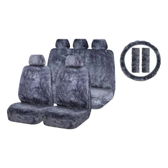 SCA Sheepskin 6 Piece Pack Charcoal Front and Rear Airbag Compatible