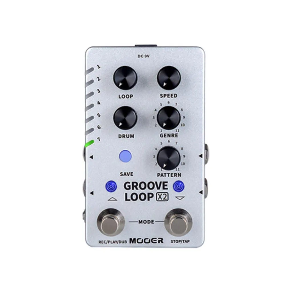 MOOER GROOVE LOOP X2 2 BUTTON DRUM MACHINE X2 SERIES PEDAL