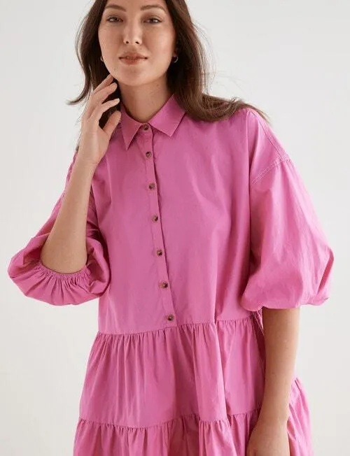 Mineral Mae Topstitch Dress, Candy