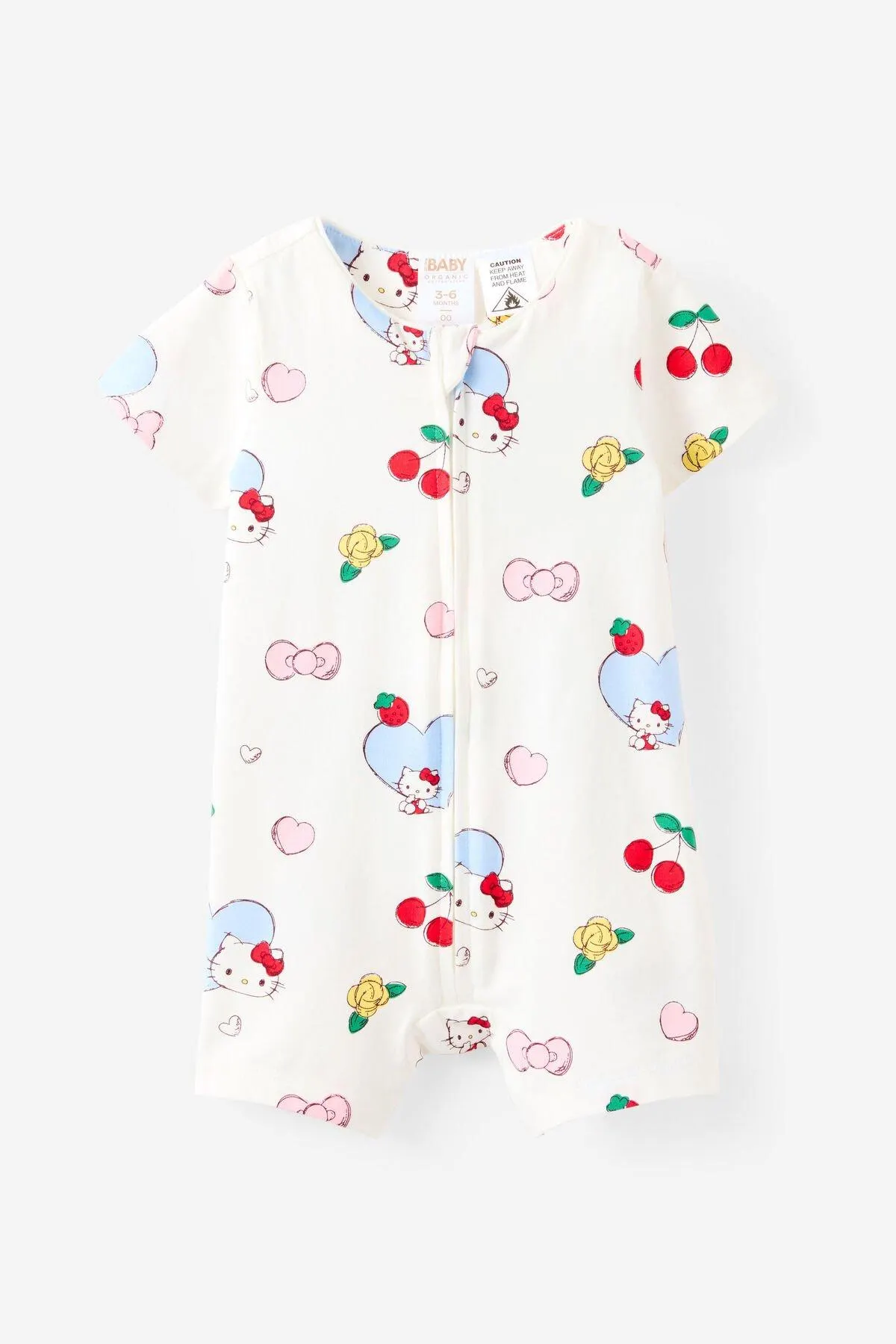 Sanrio Hello Kitty Short Sleeve Zip Romper