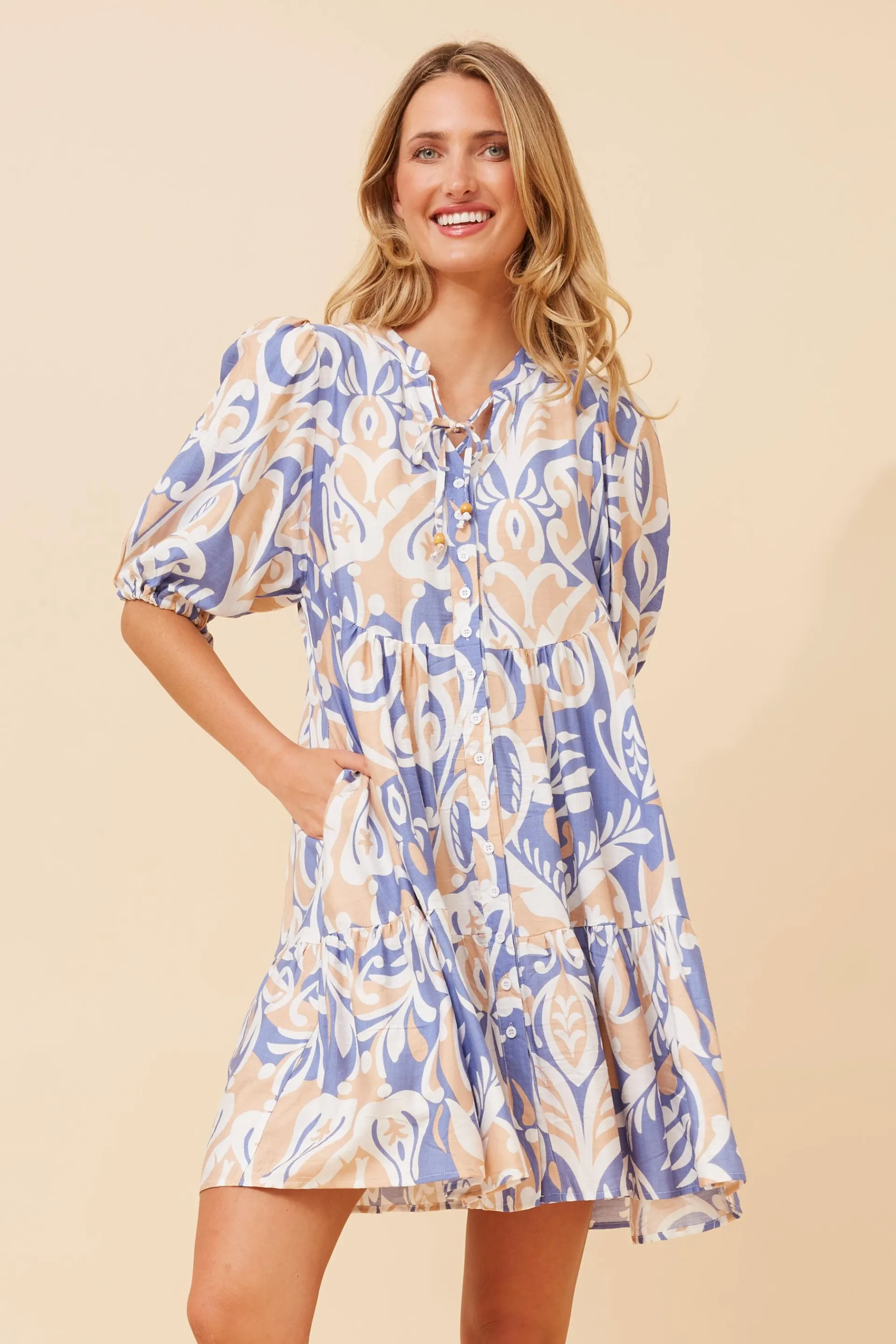 JAVANA ABSTRACT PRINT DRESS