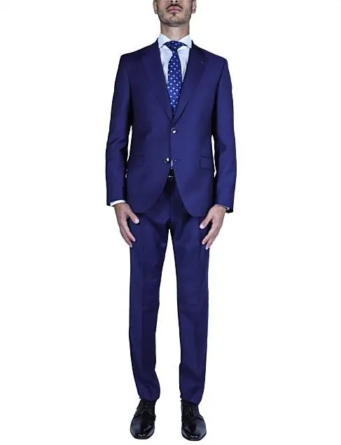Two Button Single Breasted Windowpane Check Suit