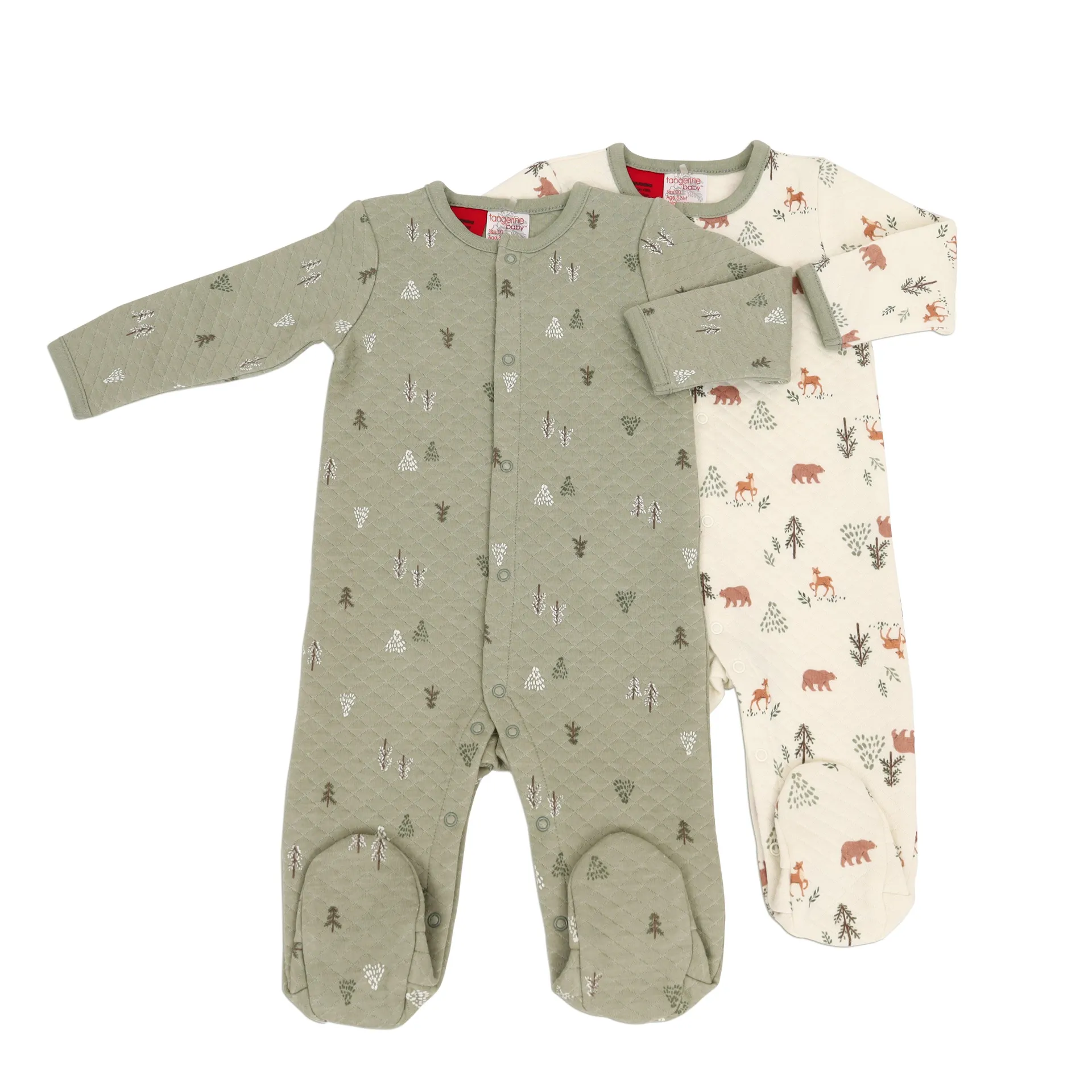  Tangerine Baby ​2-pack Quilted Footed Coverall .
