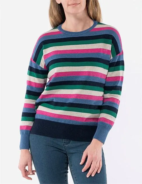 Metallic Cowl Neck Pullover