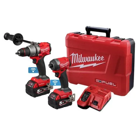Milwaukee M18 FUEL ONE-KEY Cordless Hammer Drill & Impact Driver 2A3 18v 5Ah
