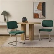 Marcel Chrome Dining Chair - Set of Two - Dark Green