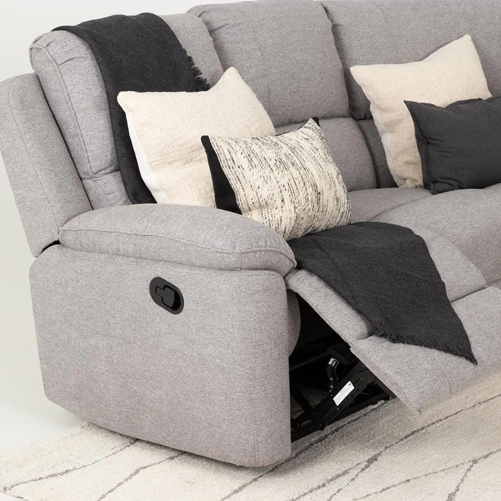 Aiden Recliner Corner Suite, Light Grey
