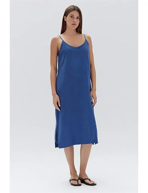 Linen Slip Dress Royal