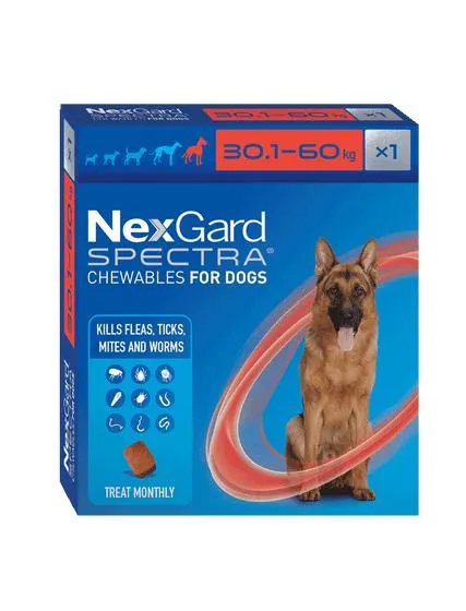 Nexgard Spectra Flea Tick & Worm Chewable 30.1kg-60kg - 1 Pack