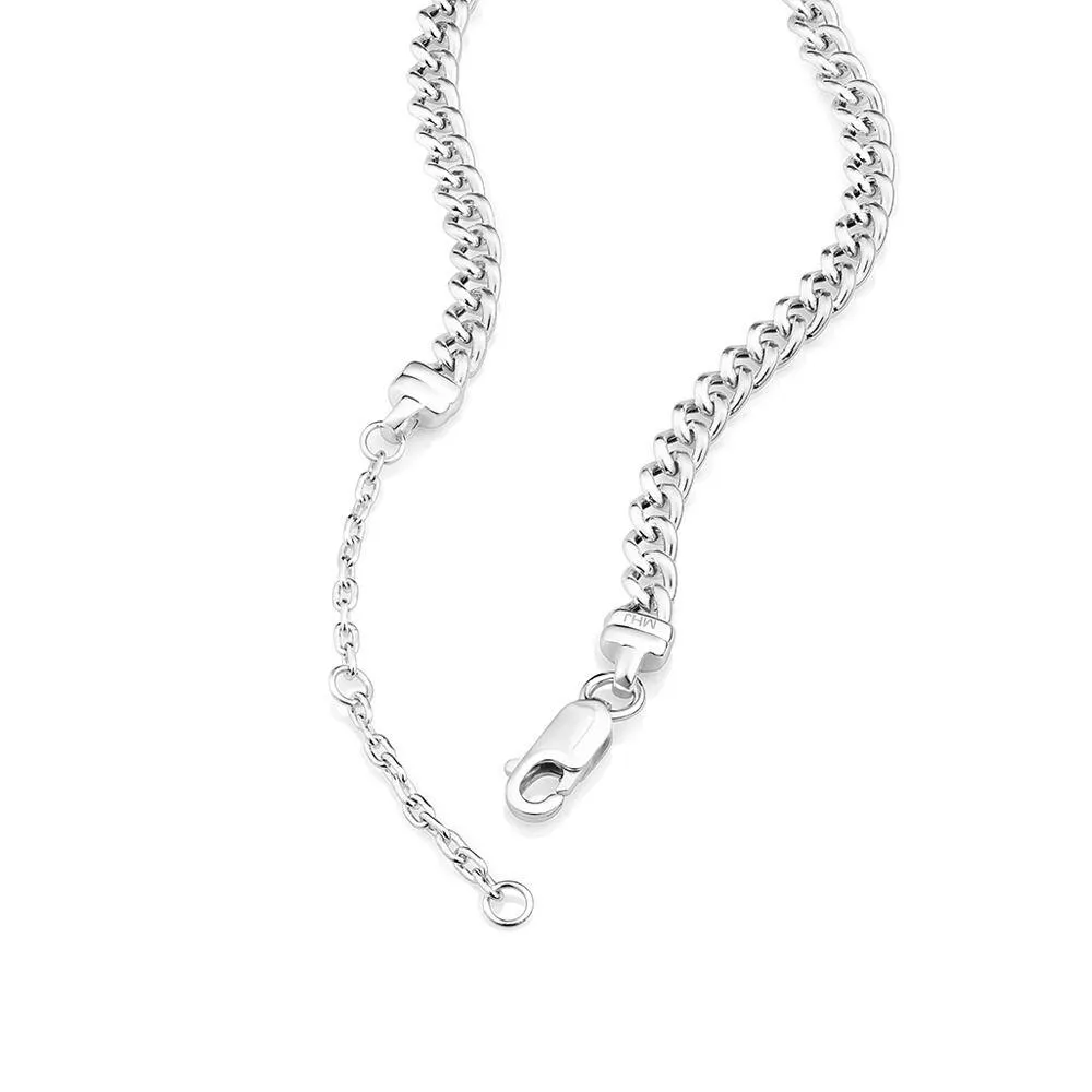 45cm (18") Hollow Curb Chain in Sterling Silver