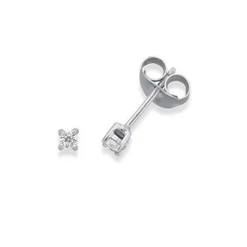 Sterling Silver 2mm 4-Claw Round Cubic Zirconia Stud Earrings