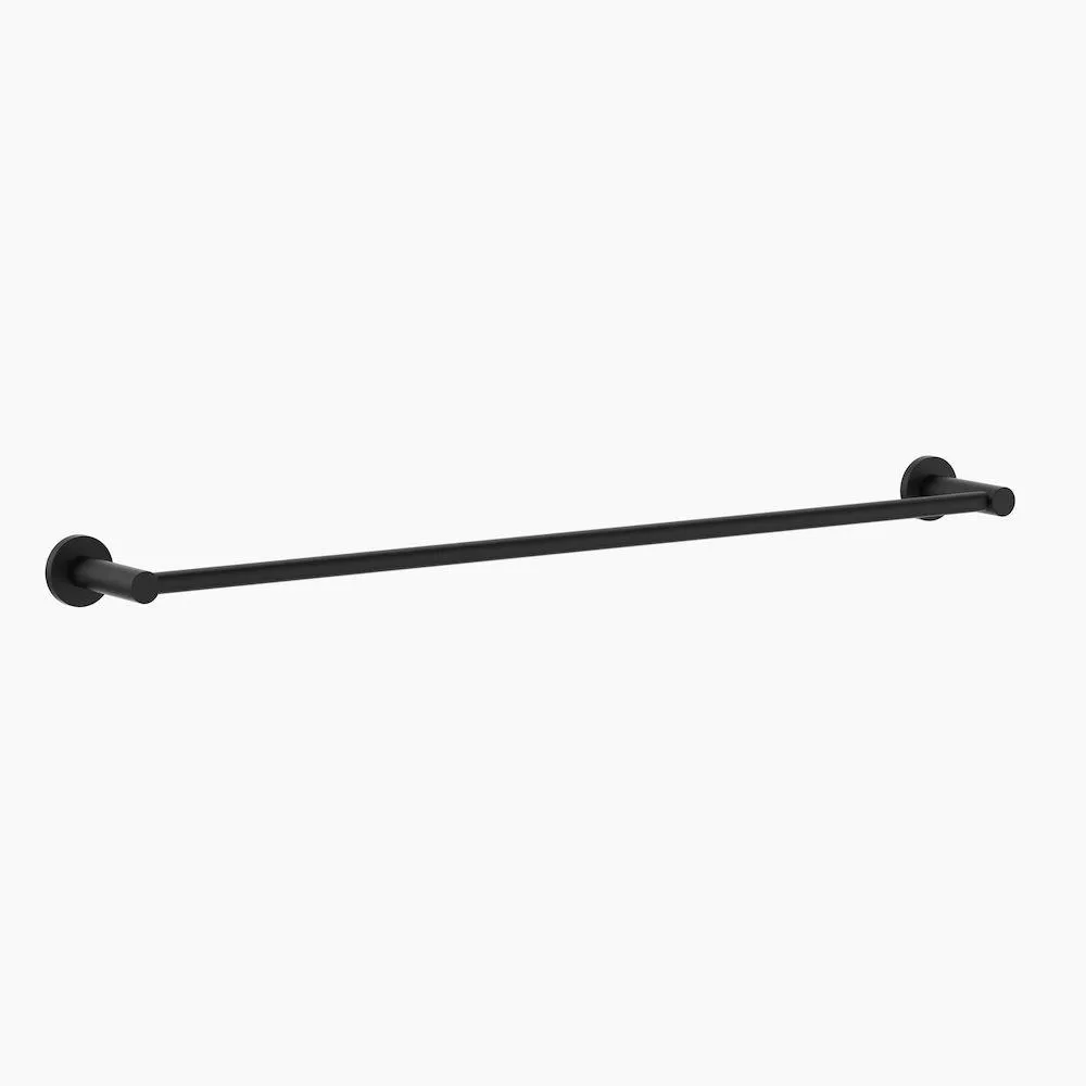 Round Single Towel Rail 600mm Matte Black CL60020.B