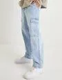 Baggy Fit Cargo Jeans in Ice Blue
