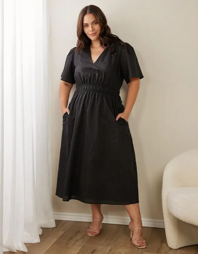 Jasmine Linen Blend Midi Dress