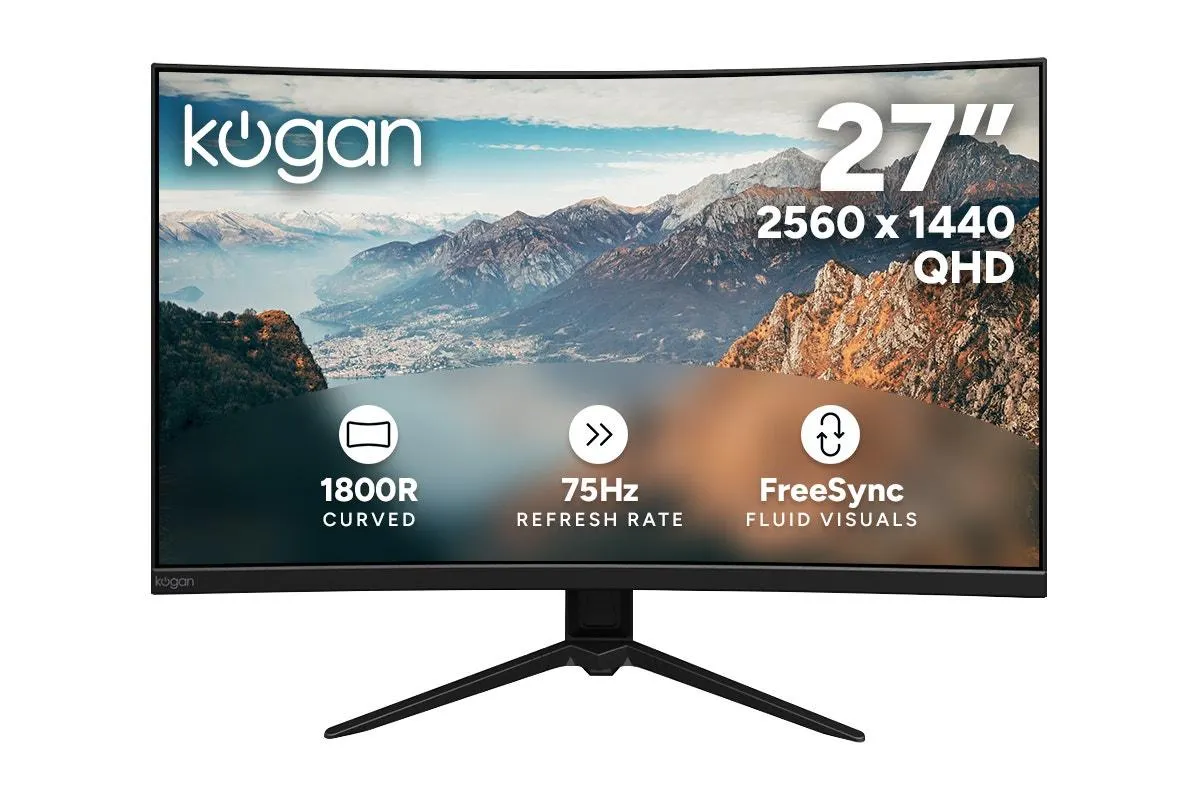 Kogan 27" Curved QHD 75Hz FreeSync Monitor (2560 x 1440)
