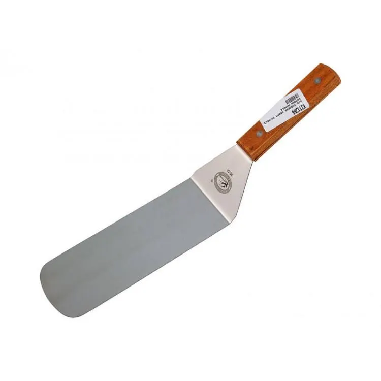 Rounded Food Grime Scraper Wooden Handle BBQ Tool 36cm