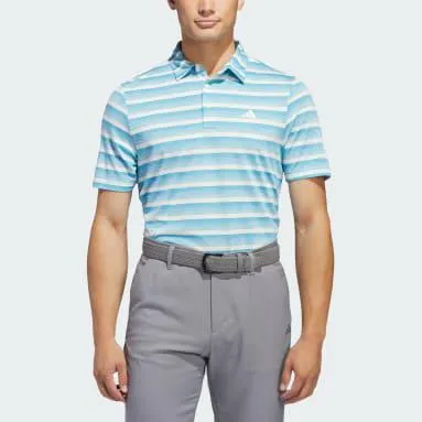 Two-Color Striped Polo Shirt