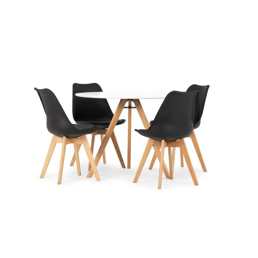 Carson 5 Piece Dining Set - W100, Black