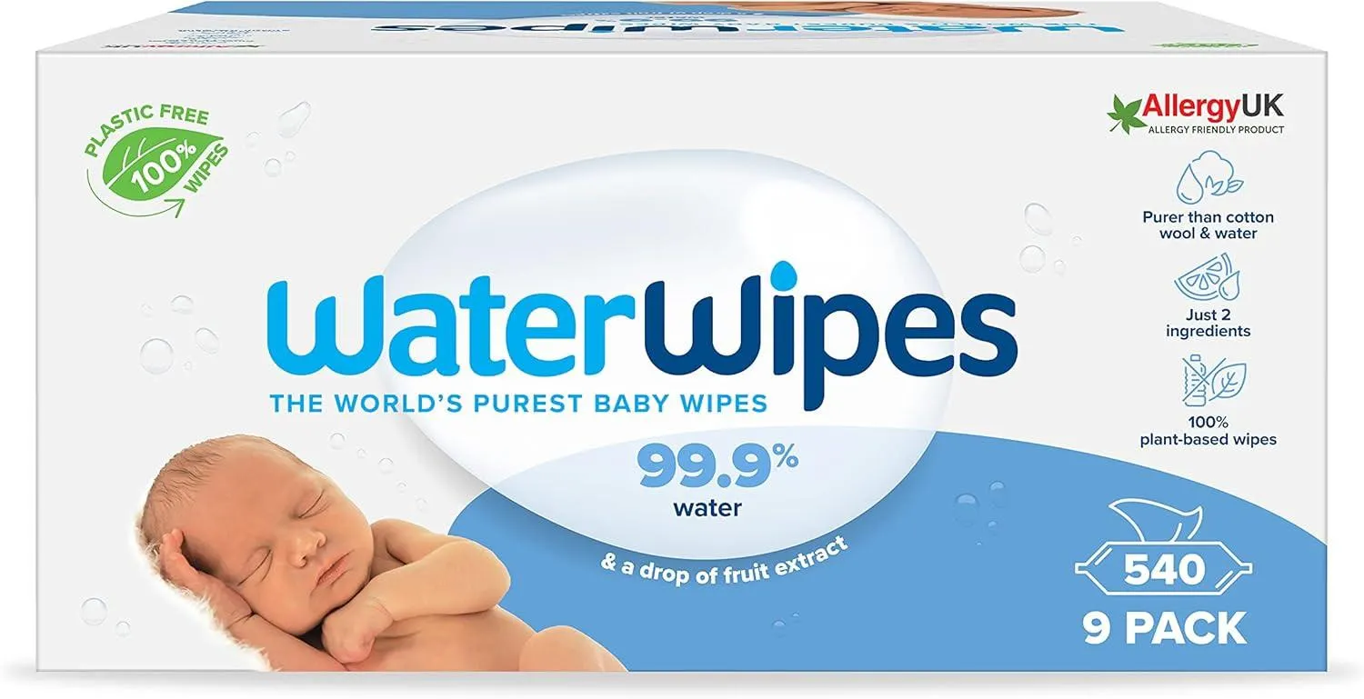 WaterWipes Chemical Free Baby Wipes 540s