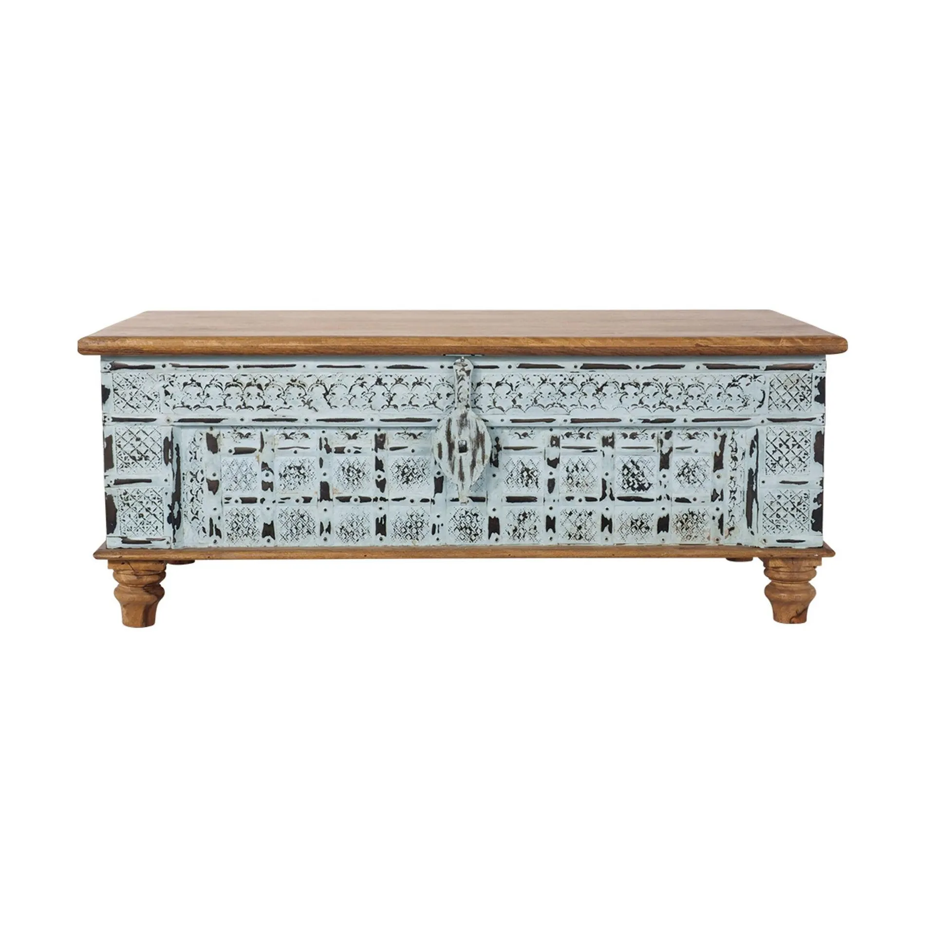 Vintage Trunk / Coffee Table Turquoise