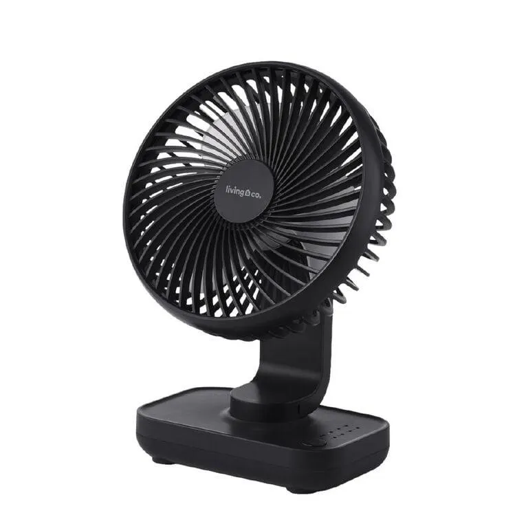 Living & Co Rechargeable Desk Fan Black
