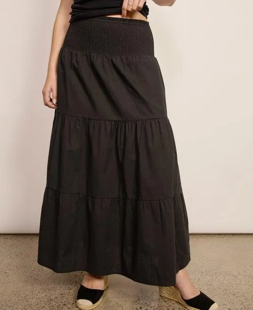Women's Shirred Tier Texture Skirt