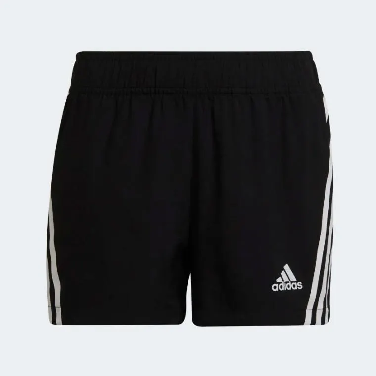 Adidas Girls AeroReady Woven 3-Stripe Shorts Black/White