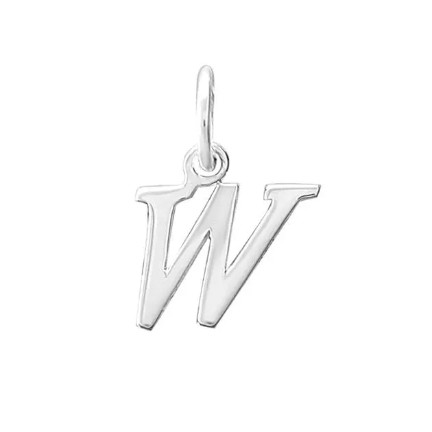 Sterling Silver Mini Letter W Pendant