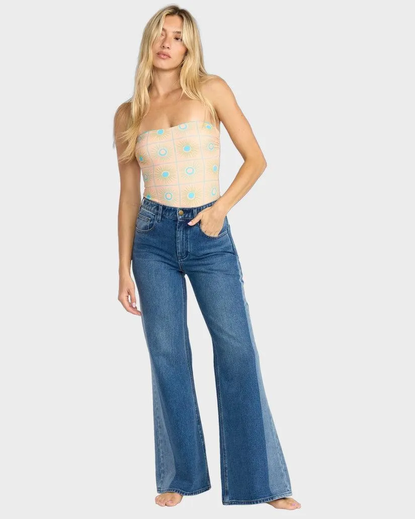 WOMENS FREE FALL FLARE DENIM JEANS