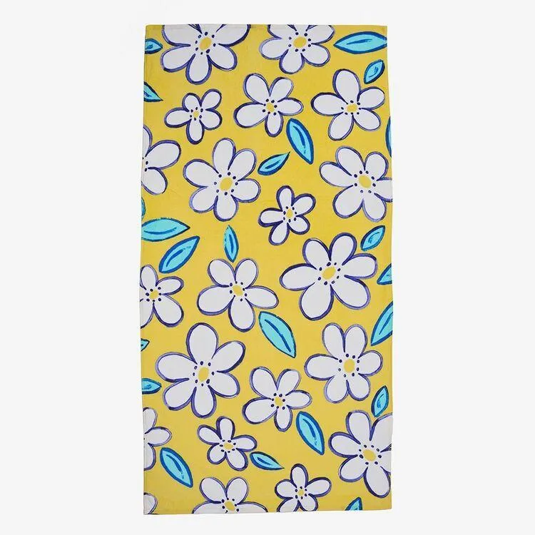 Cathie Maney Daisy Bloom Beach Towel Yellow 80 x 160 cm