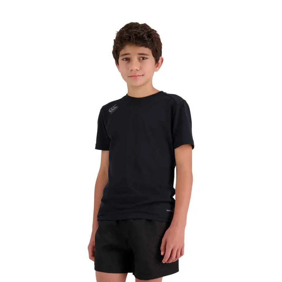 KIDS VAPODRI SHORT SLEEVE TEMPO T-SHIRT IN BLACK
