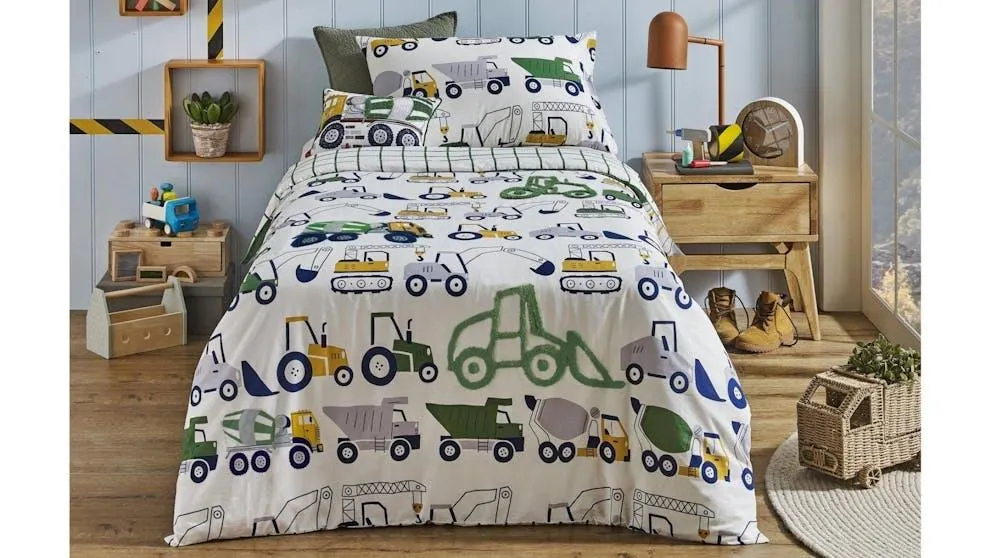 Conor Construction Trucks Quilt Cover Set