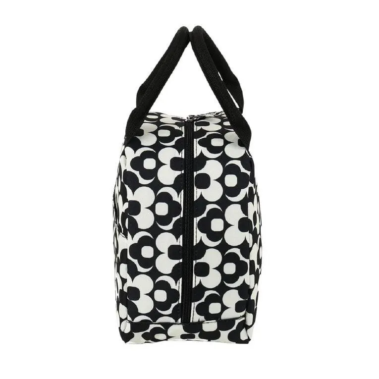 Living & Co Lunch Bag with Lunch Box 3 Piece Set Floral Black