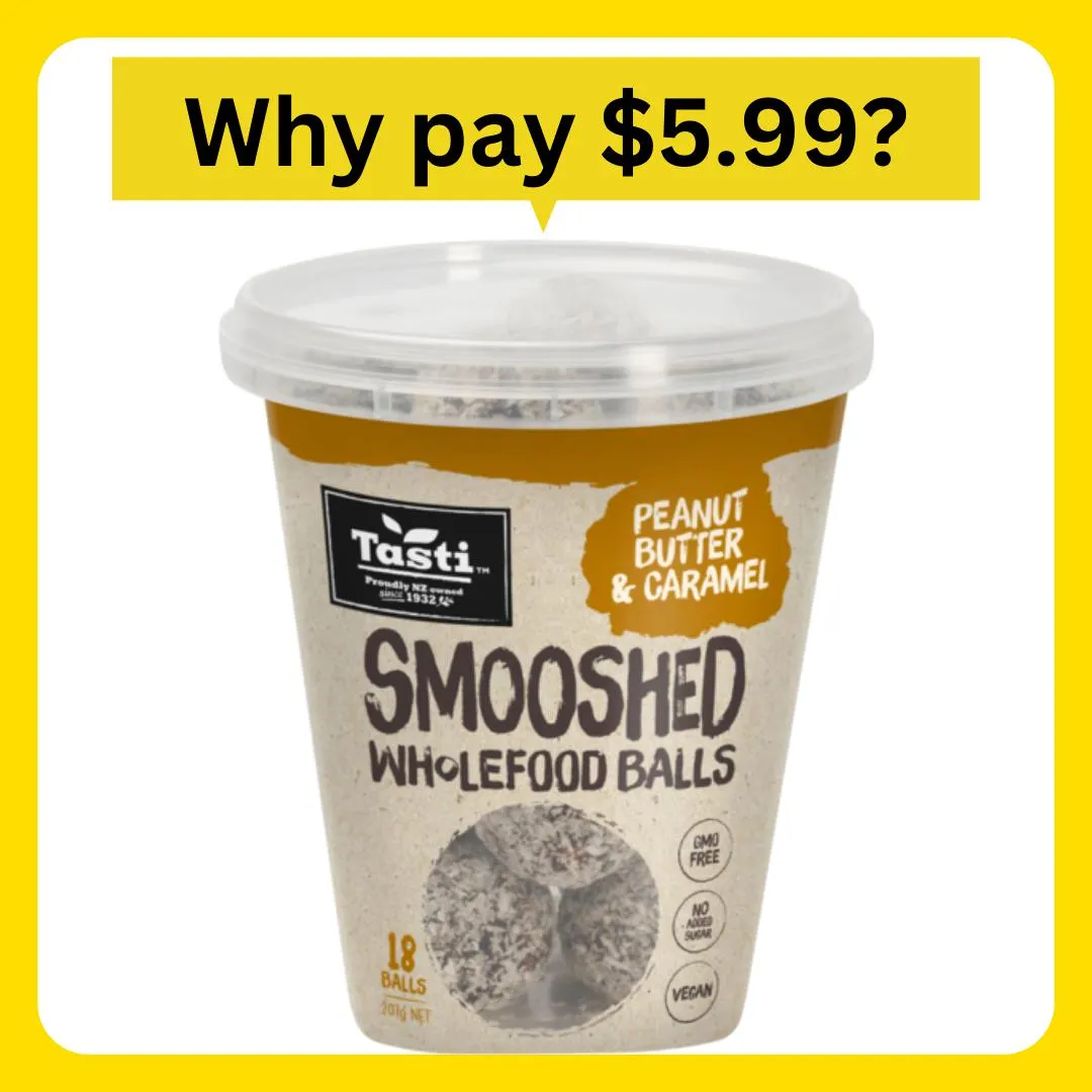 Tasti Smooshed Wholefood Snack Balls Peanut Butter Caramel 207g