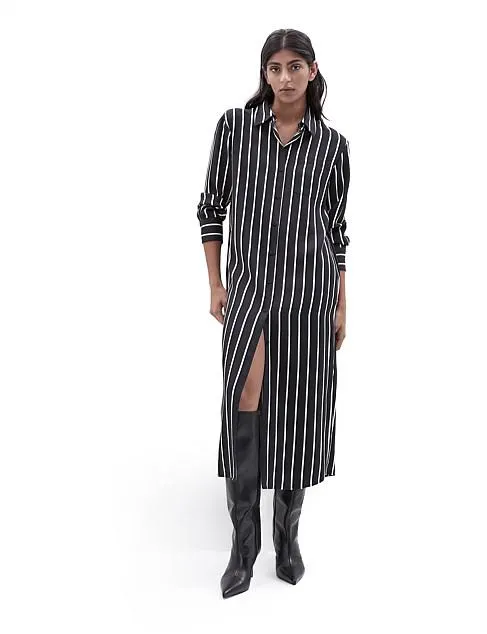 RELAXED STRIPE SHIRT DRESS