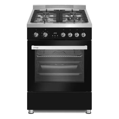 Freestanding Oven with Gas Cooktop 60cm, 70L, 9 Function Black