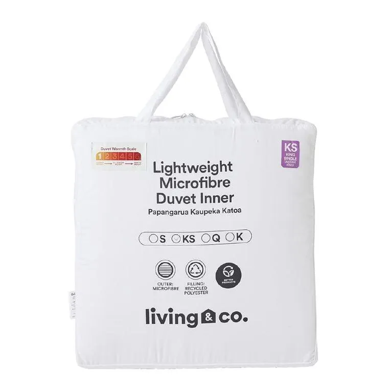 Living & Co Lightweight Microfibre Duvet Inner White