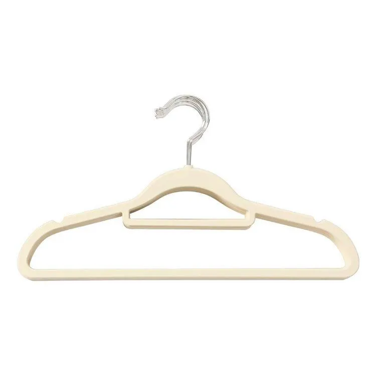 Living Space Plastic Coat Hanger 10 Pack Cream